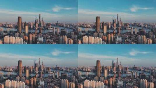 上海天际线环绕航拍高清在线视频素材下载
