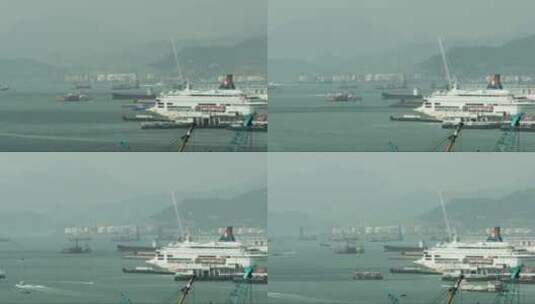 香港港口的繁忙船只交通高清在线视频素材下载
