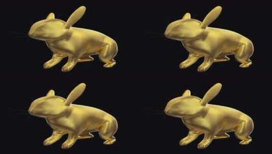 金色兔子奔跑视频素材高清在线视频素材下载