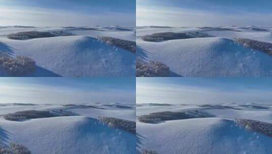 航拍呼伦贝尔雪域雪原风光高清在线视频素材下载