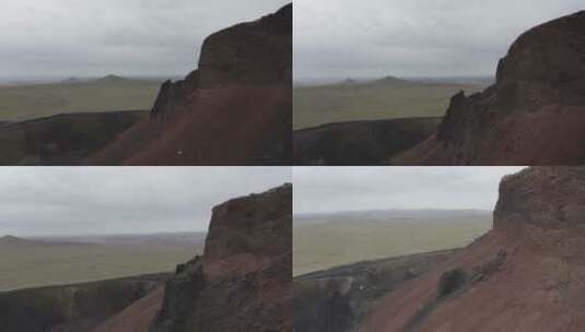 内蒙古乌兰察布古察哈尔火山地址公园航拍4K高清在线视频素材下载
