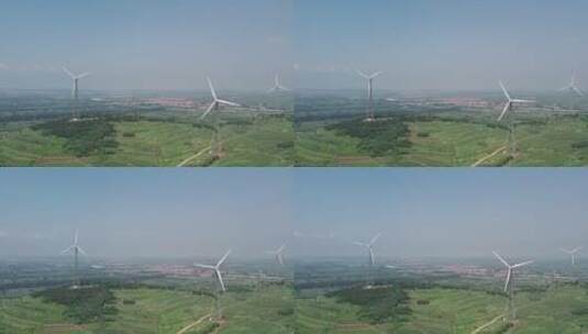 4k  航拍户外涡轮风力发电机设备高清在线视频素材下载