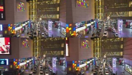 大阅城中街夜景高清在线视频素材下载
