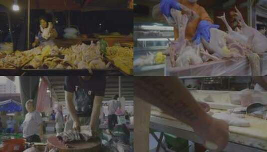 市场售卖鸡鱼高清在线视频素材下载