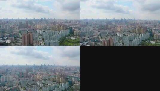 鸟瞰城市  上海 静安 共和新路 汶水路高清在线视频素材下载
