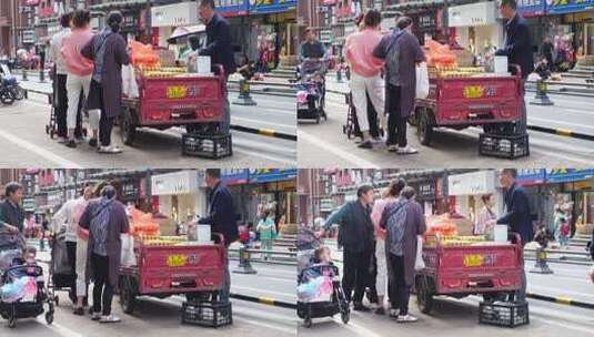 老年人在路边摆摊卖鸡蛋鸭蛋2高清在线视频素材下载