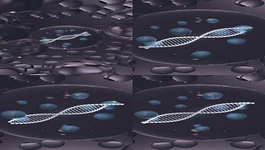 蓝色澎湃因子三维DNA基因原液高清在线视频素材下载