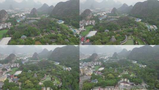 广西桂林刘三姐大观园4A景区航拍高清在线视频素材下载