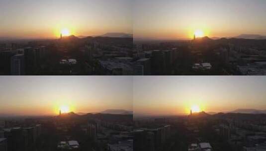 圣地亚哥市的日落高清在线视频素材下载