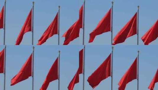 天安门广场红旗50p高清在线视频素材下载