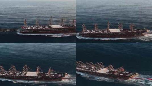 船在海上航行高清在线视频素材下载