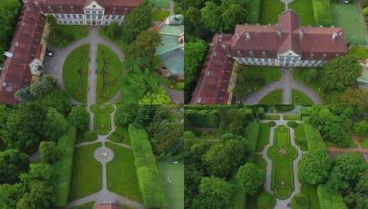 波兰索波特奥利瓦公园的鸟瞰图高清在线视频素材下载