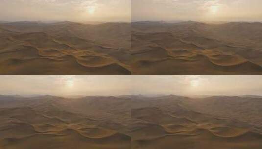 航拍巴丹吉林沙漠日出高清在线视频素材下载