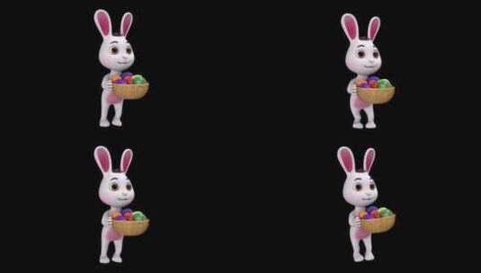 兔子与复活节彩蛋循环包高清在线视频素材下载
