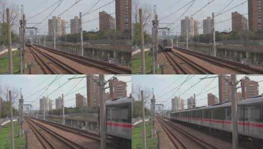 实拍上海闵行地铁进出站高清在线视频素材下载