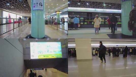 上海城市地铁乘客人流视频素材高清在线视频素材下载