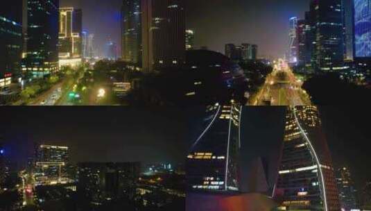 杭州钱江新城来福士洲际酒店夜景视频素材高清在线视频素材下载