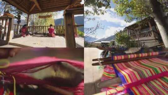 藏族织布机高清在线视频素材下载