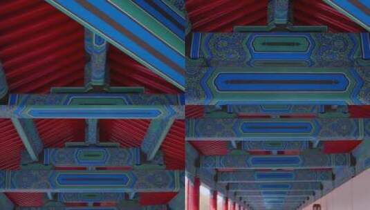 北京市天坛公园游客拍照的游客长廊高清在线视频素材下载