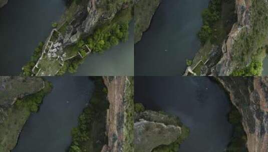 格里芬秃鹫飞过杜拉顿河与陡峭的峡谷内霍塞高清在线视频素材下载