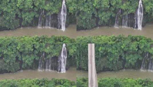 贵州清水河景区瀑布航拍高清在线视频素材下载