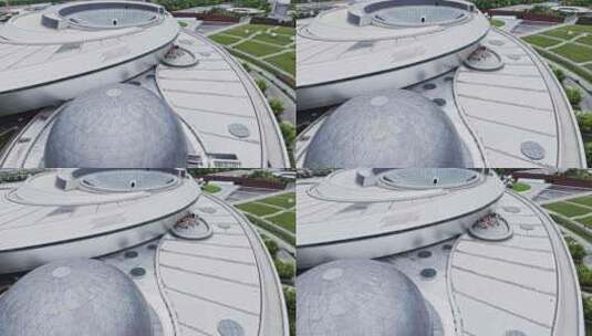 4K航拍滴水湖上海天文馆高清在线视频素材下载