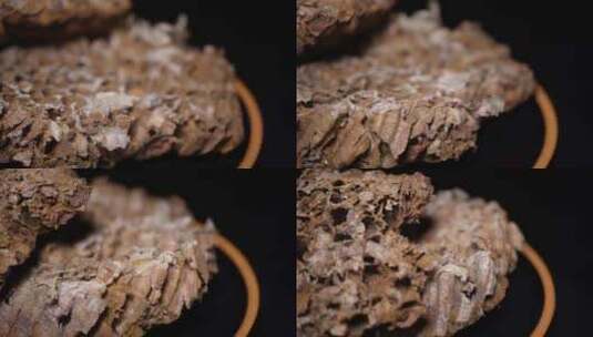 野生蜂房胡峰巢马蜂窝露蜂房硬蜂房中药高清在线视频素材下载