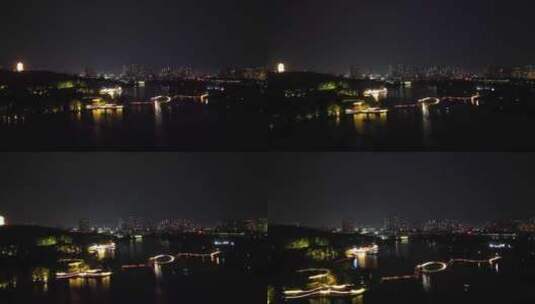 航拍安徽蚌埠大景蚌埠夜景高清在线视频素材下载