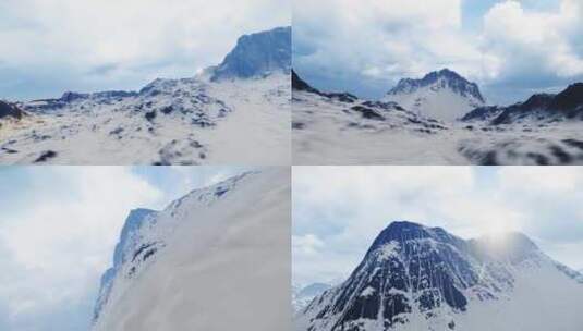 雪山山脉山峰高峰俯瞰高清在线视频素材下载