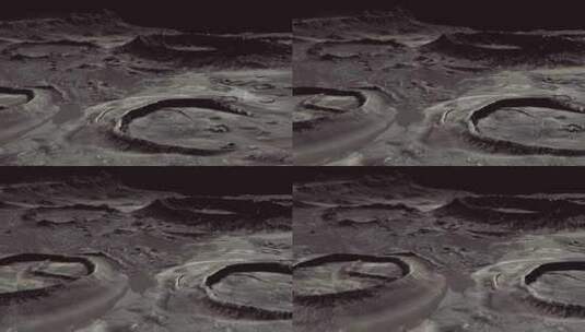 月球表面有许多陨石坑高清在线视频素材下载