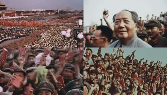 1966年 毛泽东天安门高清在线视频素材下载