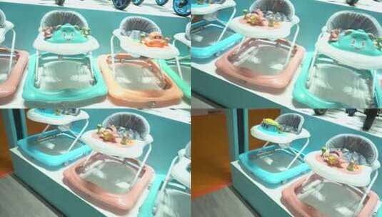 多彩婴儿学步车展示高清在线视频素材下载