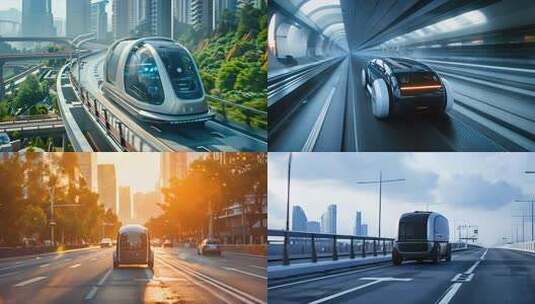 自动驾驶汽车 科技感高级物联网云计算车辆高清在线视频素材下载