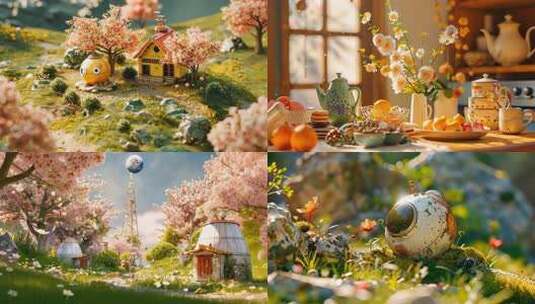 各种可爱卡通场景合集 室内户外唯美卡通片高清在线视频素材下载