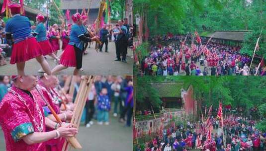 少数民族人群聚集活动场景高清在线视频素材下载