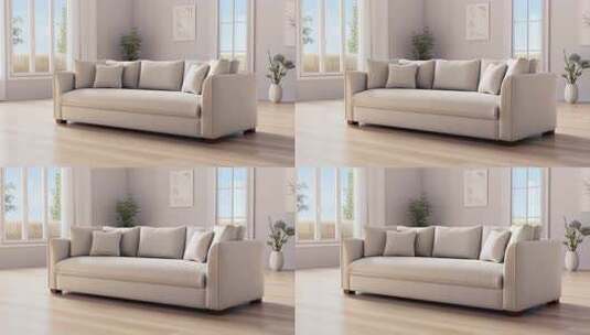 室内米色沙发家居场景高清在线视频素材下载