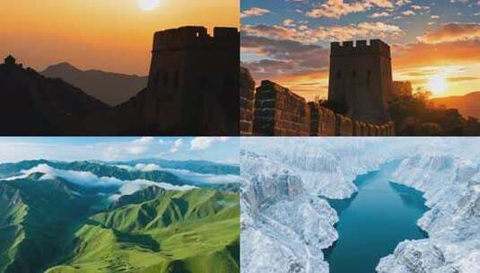 中国航拍祖国大好河山壮丽山河风光无限高清在线视频素材下载