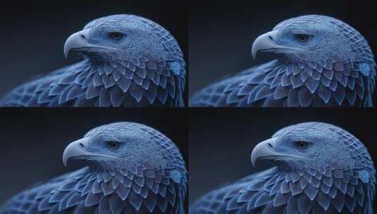 蓝色调科技感雄鹰目光深邃而坚定高清在线视频素材下载