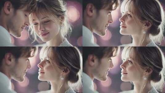 深情对视情侣浪漫爱情的甜蜜时刻高清在线视频素材下载