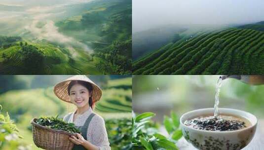 茶山茶场茶农采茶采茶过程茶叶种植茶叶生产高清在线视频素材下载