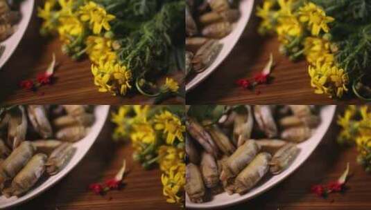蛏子小海鲜美食 (2)高清在线视频素材下载
