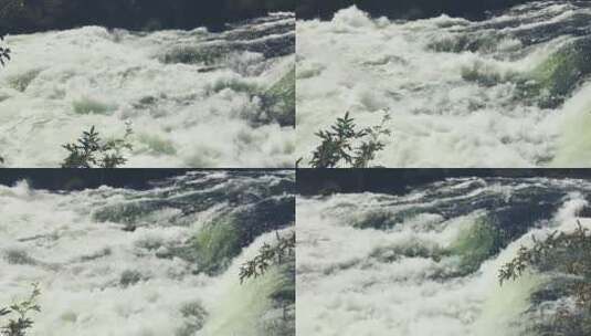 奔腾的河流景观高清在线视频素材下载