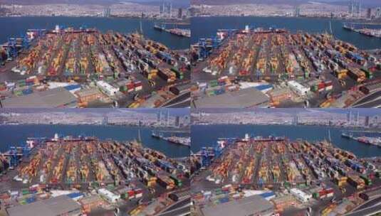 巨大的商业港口高清在线视频素材下载