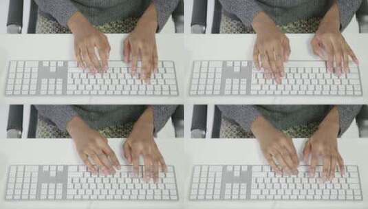 用双手在键盘上打字的人高清在线视频素材下载