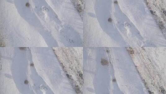 航拍白雪皑皑的山脉高清在线视频素材下载