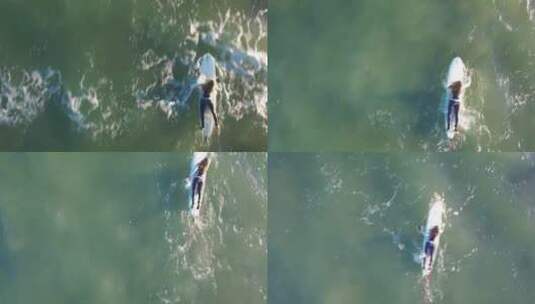 在海上玩冲浪板的女人高清在线视频素材下载