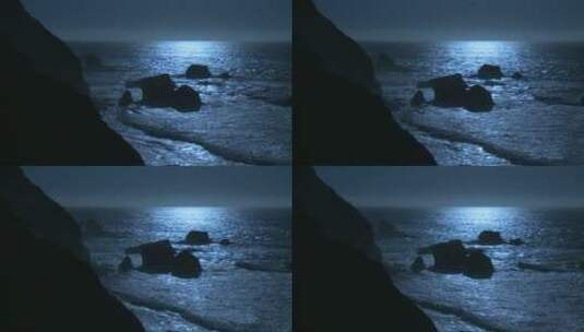 海浪涌入大苏尔海岸线高清在线视频素材下载