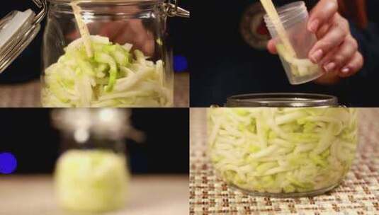【镜头合集】泡菜坛子里的榨菜咸菜高清在线视频素材下载