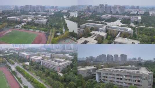 4k航拍大学高校教学楼土木建筑与环境学院高清在线视频素材下载