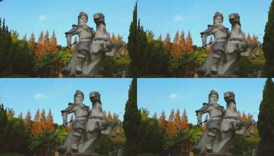 吴江杨将军雕塑高清在线视频素材下载